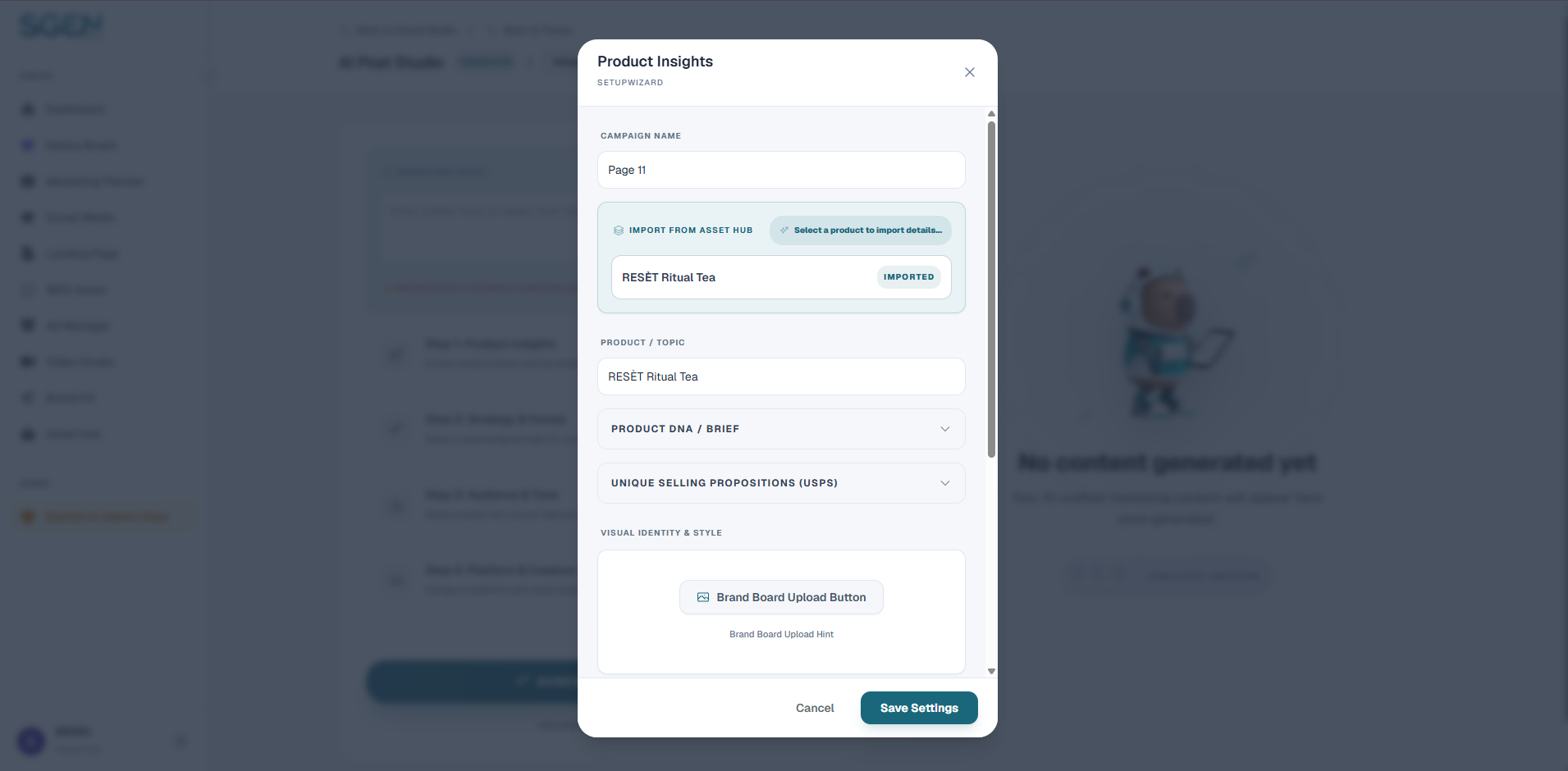 Step 1: Product Insights Configurations